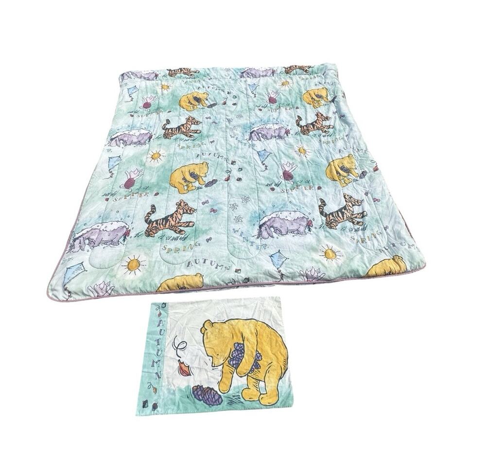 Vintage Classic Pooh Comforter Queen Reversible Four Seasons With Pillow Case
